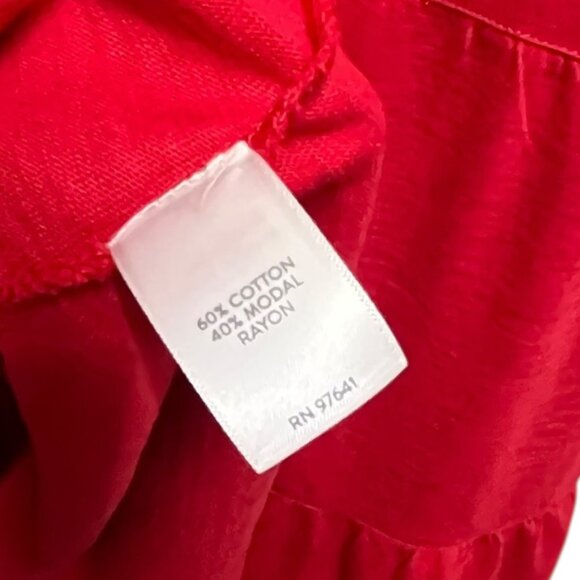 NEW J. Jill Tiered Slub Knit Maxi Dress 2X Red Plus Flowy Beach Summer FLAW - Picture 5 of 11